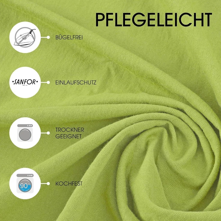 CelinaTex Jersey Spannbettlaken Lucina 140x200-160x200 cm grün 100% Baumwolle gekämmt bis 26cm Matratzenhöhe Spannbettbezug, Leintuch, Bettlaken, elastisch, Strech, Oeko-Tex – Bild 5