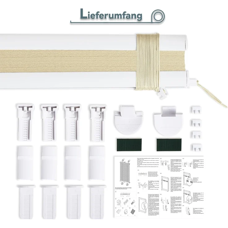 Plisseerollo ohne Bohren Klemmfix 80x130 cm(BxH) Creme Jalousie Sonnenschutz Easyfix Faltrollo Lichtdurchlässig Rollo für Fenster & Tür – Bild 7