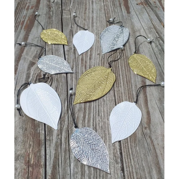 LB H&F Lilienburg Hängedekoration 9er SET Anhänger Blatt Blätter Herbst Deko Dekoration zum Hängen (Blätter Metall METALLBLÄTTER, Herbstblätter Dekoblätter zum Hängen Herbstdekoration modern), Fensterhänger Dekoanhänger Fensterschmuck Fensterdeko Frühl... – Bild 3