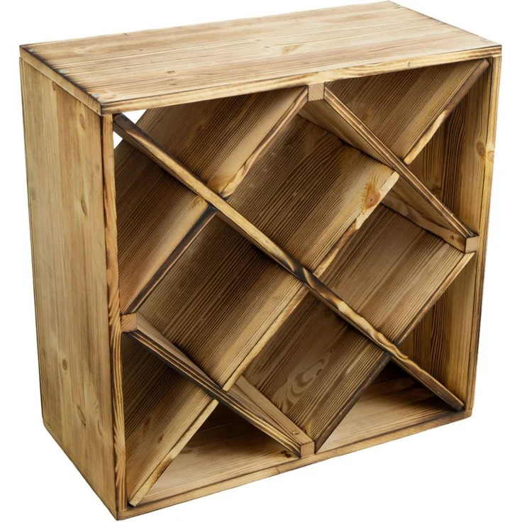 Kistenkolli Altes Land Allzweckkiste grosses Weinregal geflammt 52x52 "Raute" (Spar-Set, 1er Set) – Bild 1