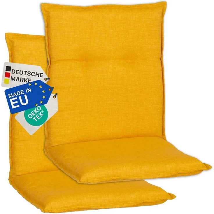 NYVI Sitzauflage Niedriglehner Auflagen 2er Set Barcelona Gartenstuhlauflagen 100x50 cm, (2 St), Niederlehner Stuhlauflage Sitzauflage mit Halteband – Bild 1