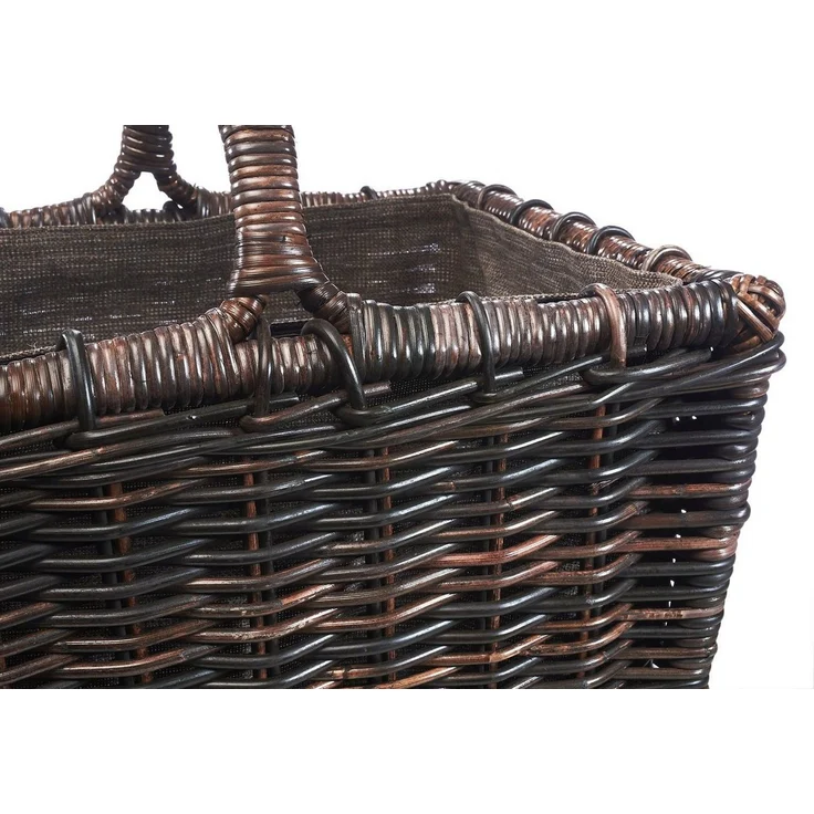 Kobolo Kaminholzkorb Holztrage krabu Rattan - abnehmbarer Jutestoff – Bild 2