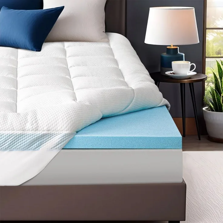 Elemuse, Topper Gel Schaum H3/H4 Topper mit Waschbar Bambusfaser Bezug, 7cm hoch, Komfortschaum, Druckverteilung, Atmungsaktiv