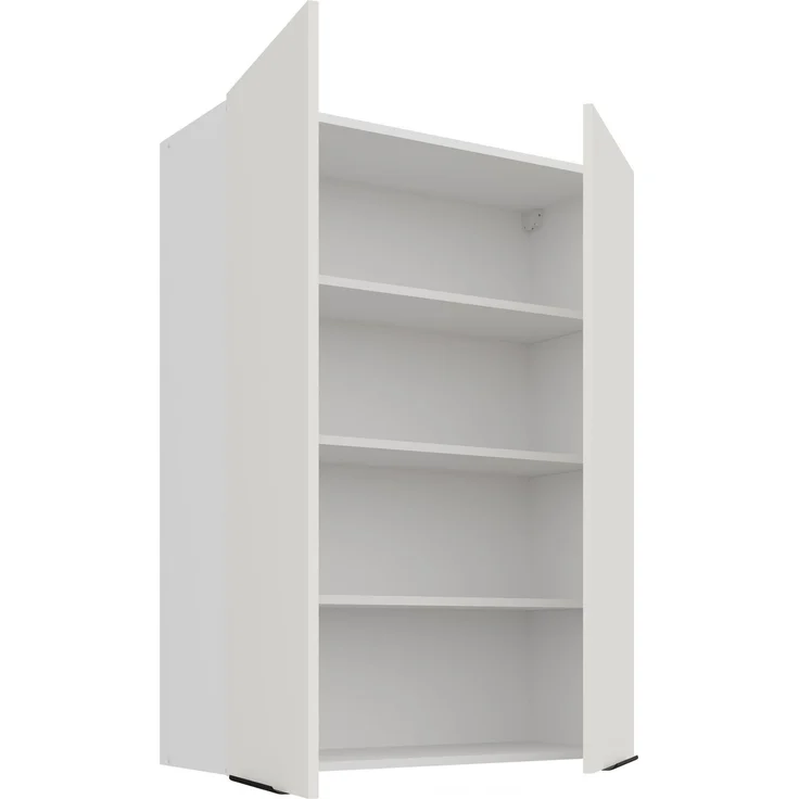 Küchen Hängeschrank 80 cm - Höhe 90 cm ARIA Weiss ultra matt + Weiss matt, hochwertige Fronten mit Anti Fingerprint Beschichtung Küchenzeile Küchenblock – Bild 3