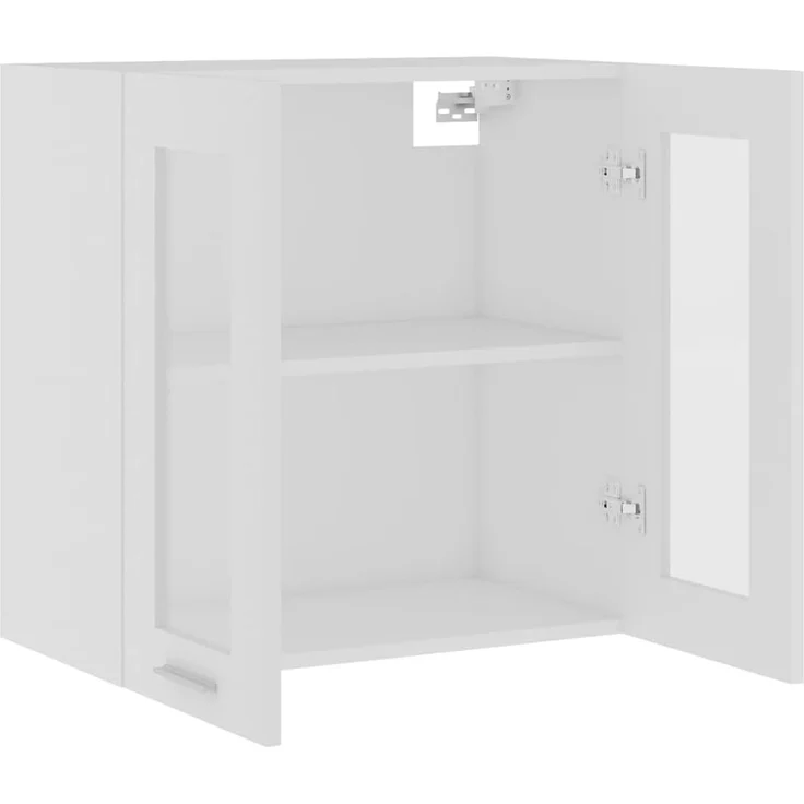 vidaXL Hängeglasschrank 2 Regalböden Hängeschrank Einbauküche Küchenzeile Küchenmöbel Oberschrank Küchenschrank Weiß 60 x 31 x 60 cm Holzwerkstoff – Bild 6