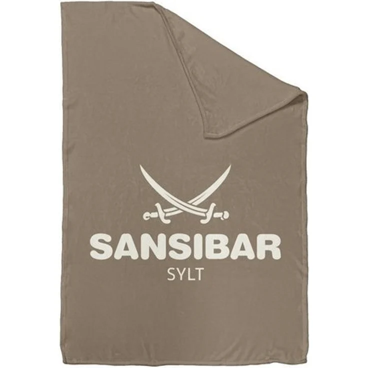 Sansibar 'Sylt' Wohndecke, Mikrofaser Fleece taupe/offwhite, 150 x 200 cm – Bild 3