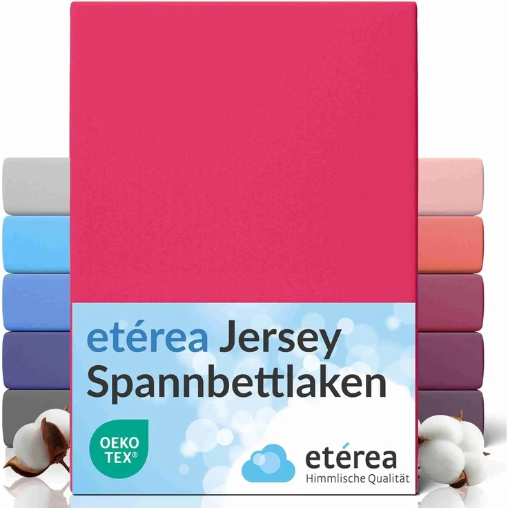 etérea Comfort Jersey Spannbettlaken Pink 200x200 cm - 200x220 cm – Bild 1