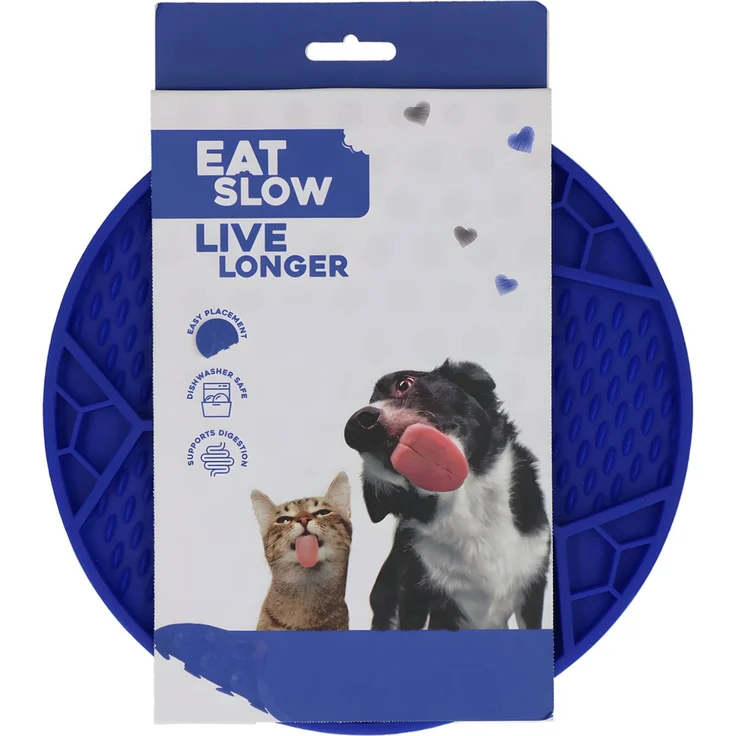 Eat Slow Live Longer Leckmatte Fußball blau – Bild 2