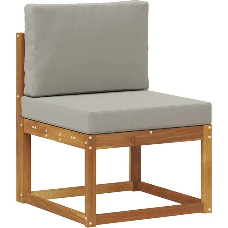 vidaXL Outdoor-Sofagarnitur mit Kissen 7 pcs Natürlich und Hellgrau 3366679 – Bild 4