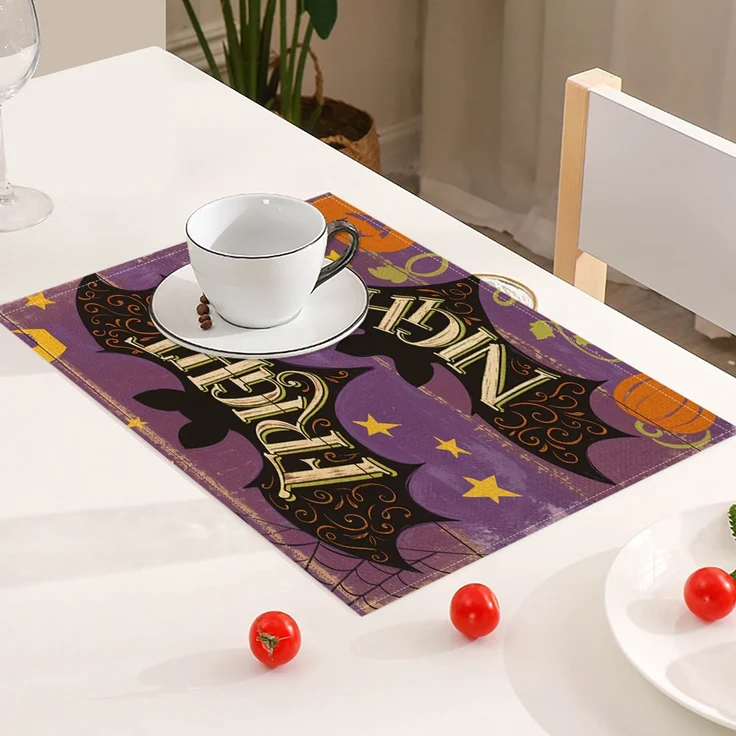 ABC Halloween-Platzset aus Leinen, wärmeisolierend, 30 x 45 cm – Bild 2
