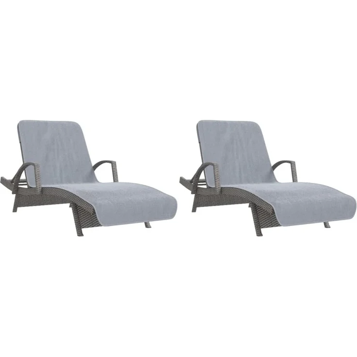 vidaXL Strandtücher 2 Stk. Grau 75x200 cm Stoff 400 GSM 362672 – Bild 4