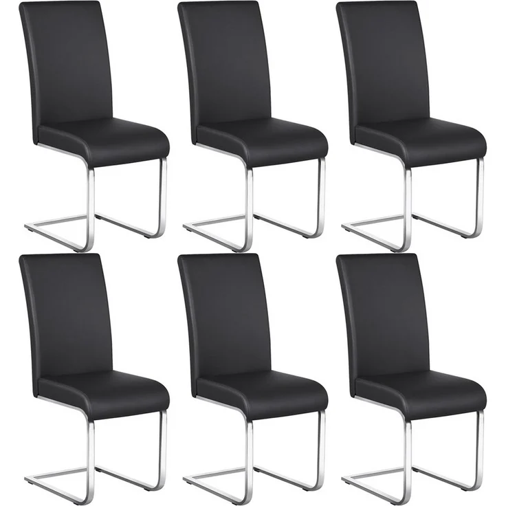 Yaheetech Esszimmerstuhl 2/4/6-er Küchenstuhl (6 St), Schwinger Polsterstuhl mit Ergonomischer Rückenlehne & Metallbeine – Bild 1