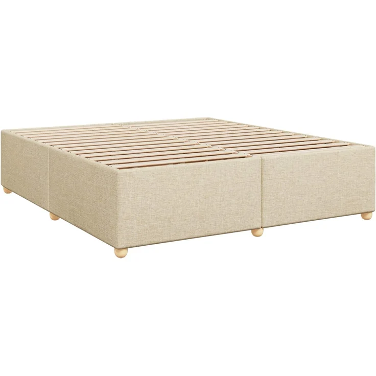 vidaXL Boxspringbett mit Matratze Creme 200 x 200 cm Stoff 3455439 – Bild 6