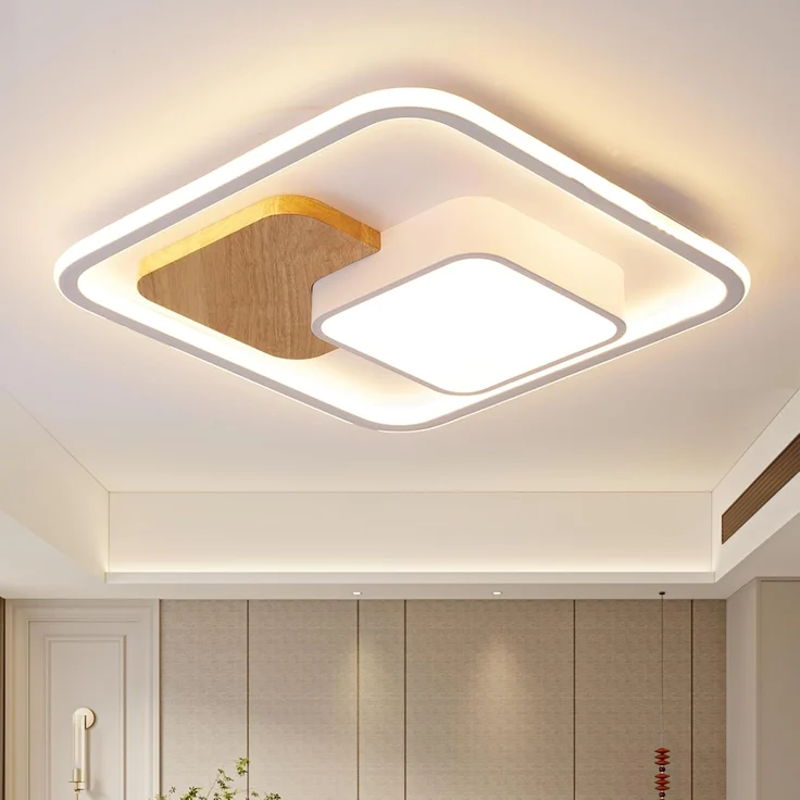 Natsen Deckenleuchte lampe LED Deckenlampe, 192W Warmweiß bis Kaltweiß 3000K-6000K, LED fest integriert, dimmbar mit Fernbedienung, 90*60*5cm (Schwarz),für Büro Wohnzimmer Schlafzimmer Kinderzimmer – Bild 1
