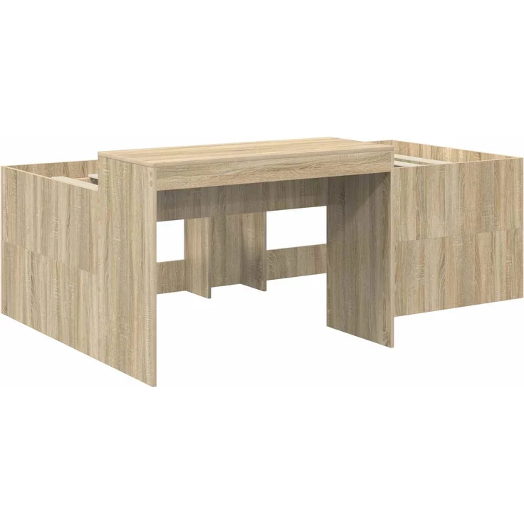 vidaXL Bett mit Tunnel 3 Stk. Artisian Eiche und Pink Holzwerkstoff 3423662 – Bild 4