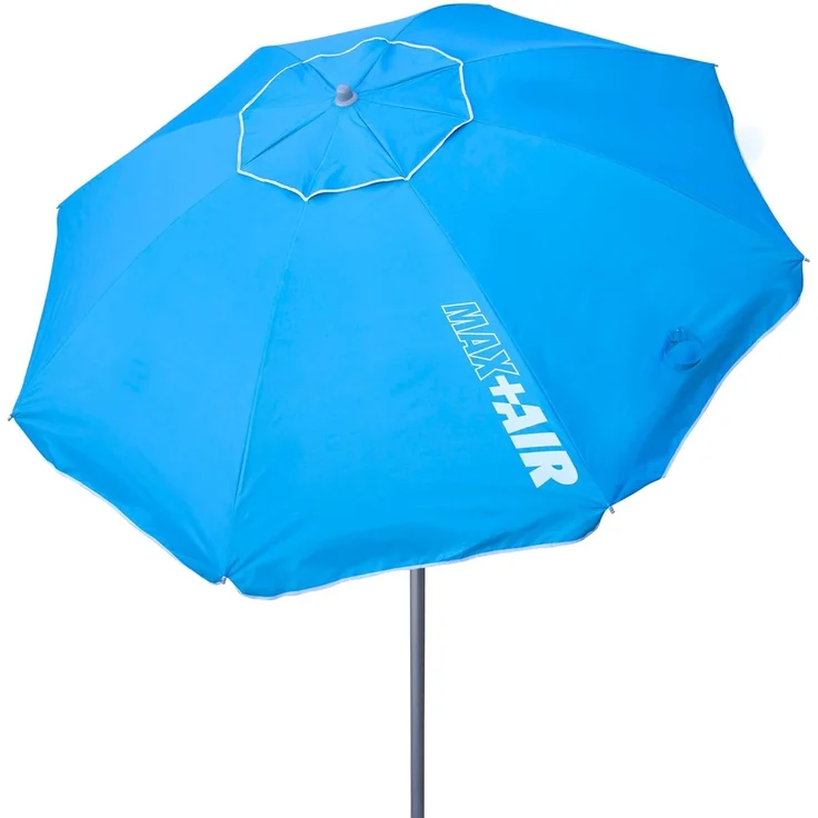 Aktive 62239 – Großer, winddichter, extrem widerstandsfähiger Strandschirm | Kippmast | Inkl. Aufbewahrungstasche mit Tragegriff | Großer blauer Sonnenschirm – Bild 1