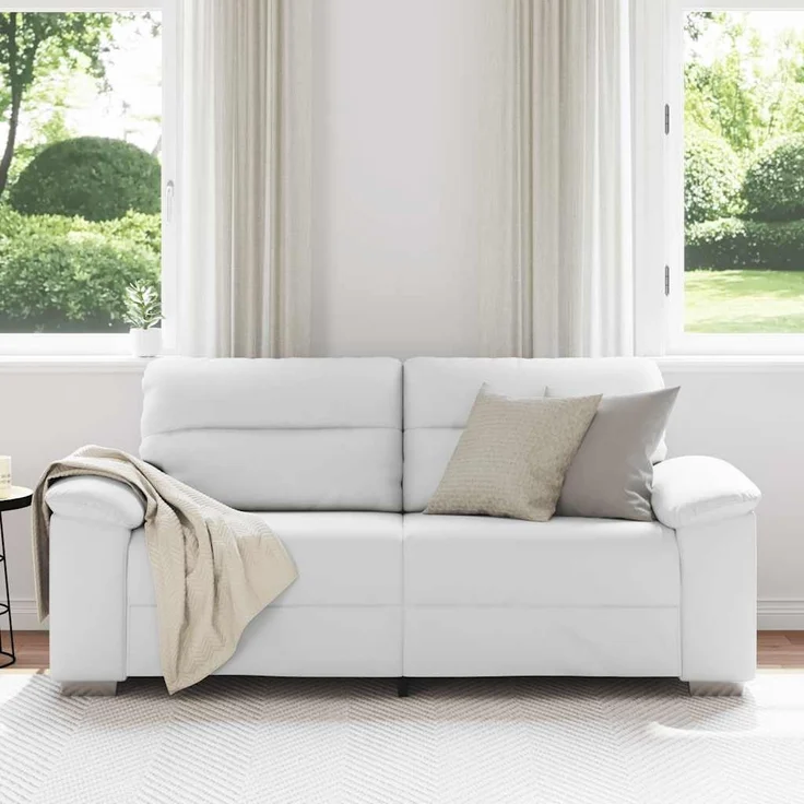 vidaXL 2-Sitzer-Sofa Weiß 180x81x84 cm Kunstleder 4105344 – Bild 2