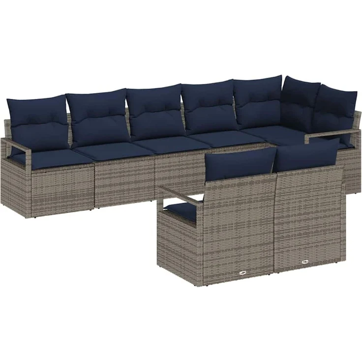 vidaXL Sofa Set 8 stk. Grau [Synthetisch]: Poly Rattan 3346435 – Bild 2
