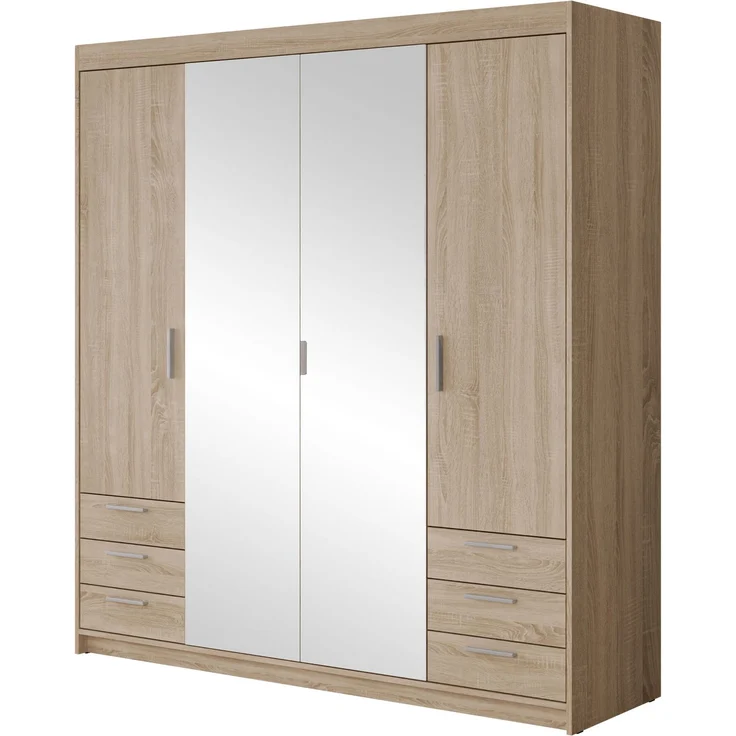 Kleiderschrank Elena 4D6S (Farbe: Sonoma Eiche) – Bild 1