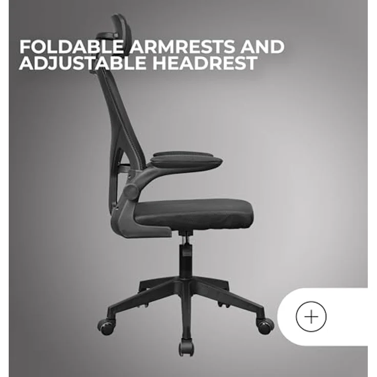 MARSGAMING MGC-ERGOPLUS, Professioneller Ergonomischer Stuhl, Dynamische Lendenwirbelstütze, Atmungsaktives Netz, Höhenverstellbar 115 und 125cm, Klappbare Armlehnen, Verstellbare Kopfstütze, Schwarz – Bild 5