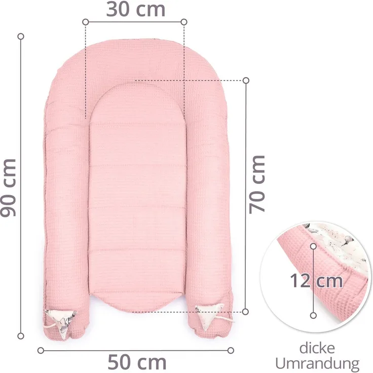 Totsy Baby Kuschelnest Babynest Neugeborene Nestchen Baby 90x50 cm - Kokon Handmade