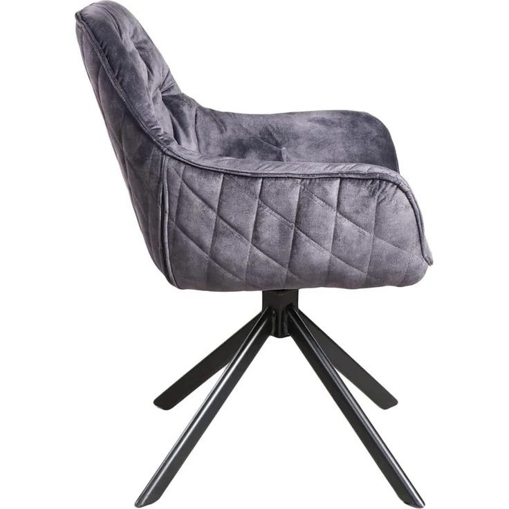 2er Set Armlehnstuhl grau schwarz drehbar bequem Polsterstuhl Esszimmerstuhl Stoff Küchenstuhl modern pflegeleicht stabil 120kg – Bild 3