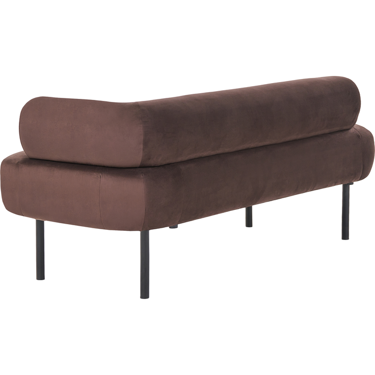 Rechtsseitige Chaiselongue MIRMANDE Samtstoff Dunkelbraun – Bild 5
