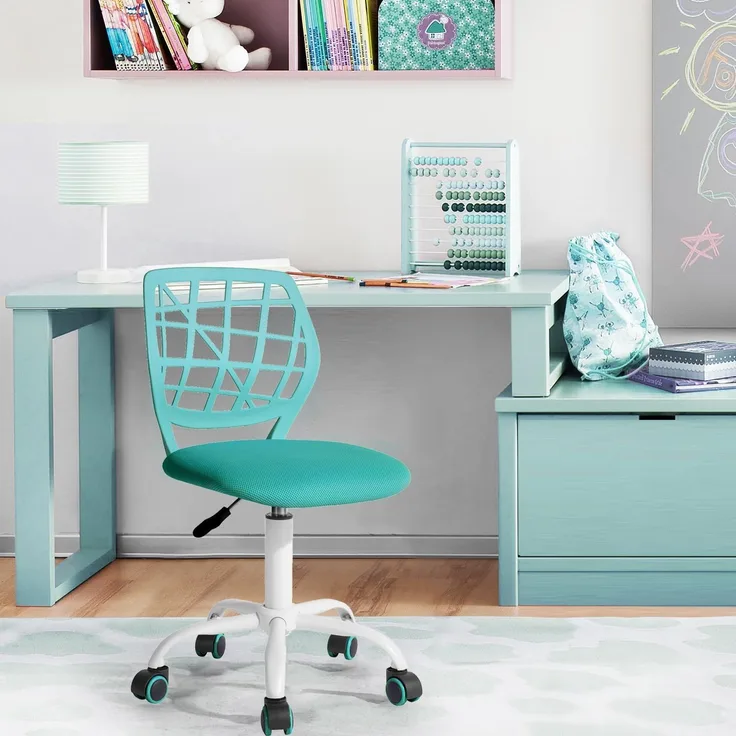 FurnitureR Home Office Stuhl, ergonomischer höhenverstellbarer Drehstuhl mit Rollen, moderner Computerstuhl für Arbeitszimmer und Büro