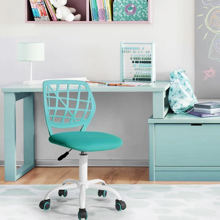 FurnitureR Home Office Stuhl, ergonomischer höhenverstellbarer Drehstuhl mit Rollen, moderner Computerstuhl für Arbeitszimmer und Büro