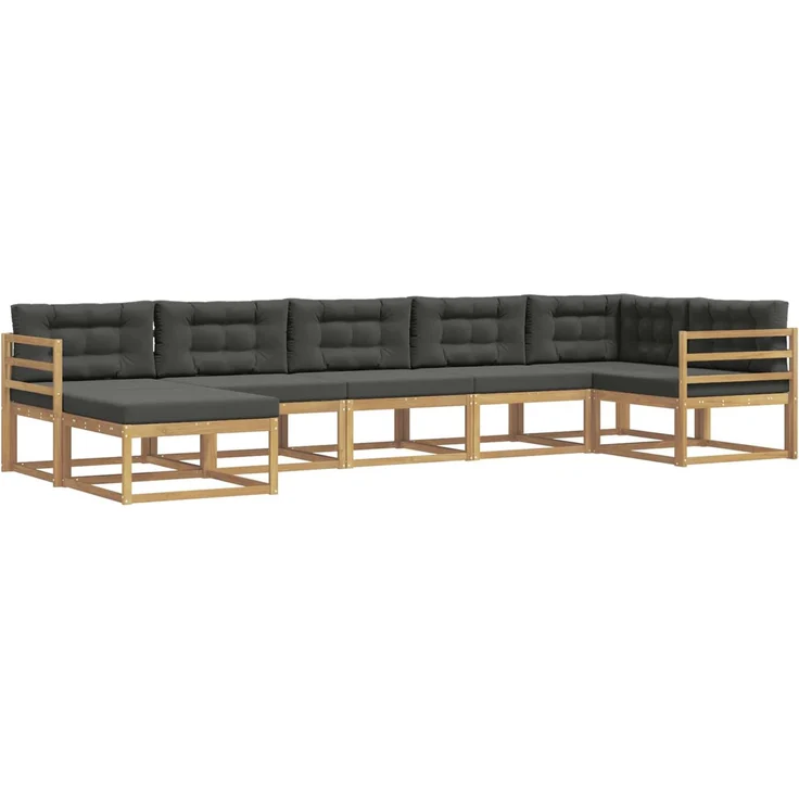 vidaXL Outdoor-Sofagarnitur 7 stk. 7-Sitzer Weiß und Anthrazit 3386746 – Bild 2