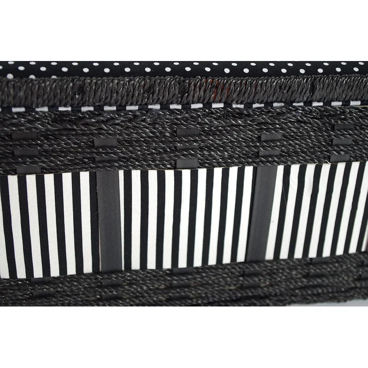 Kobolo Nähkorb Nähkästchen rechteckig schwarz/weiß -Textileinsatz (Schwarz-weiß gestreift/gepunktet) – Bild 5