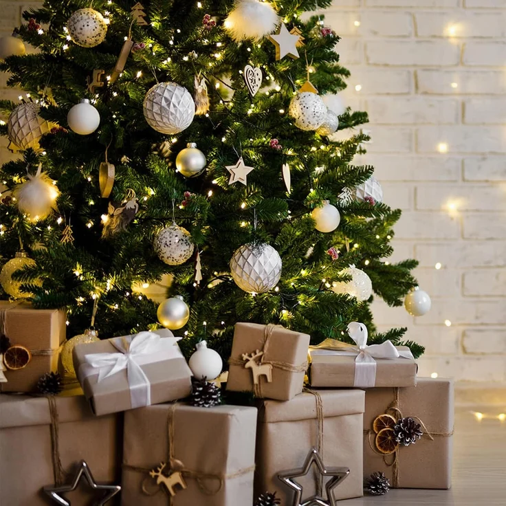 SALCAR 2m Lichterkette Weihnachtsbaum mit Ring und Sternspitze, 280er LED Tannenbaum Beleuchtung Innen, 8 Stränge Überwurf Lichterkette, Warmweiß – Bild 5