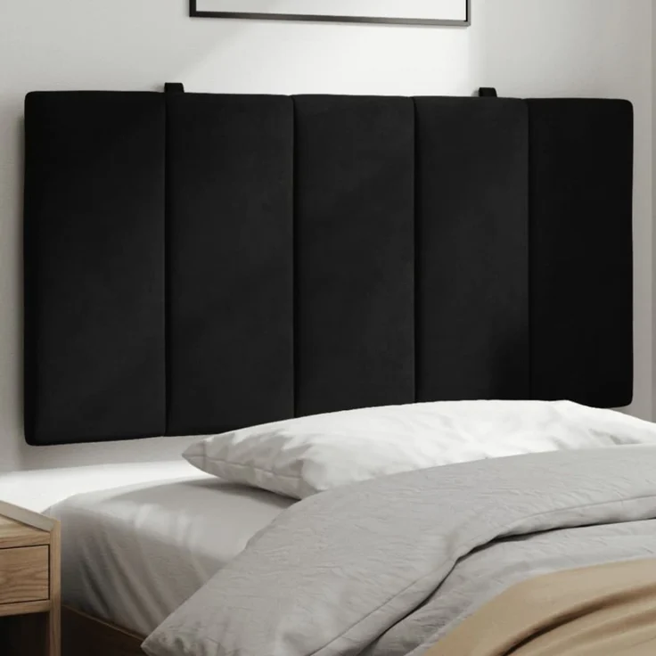 vidaXL Kopfteil-Kissen Schwarz 100 cm Samt 374657 – Bild 1