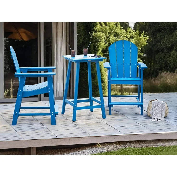 Garten Bartisch ADIRONDACK 60 cm 59 cm Kunststoff Blau – Bild 2
