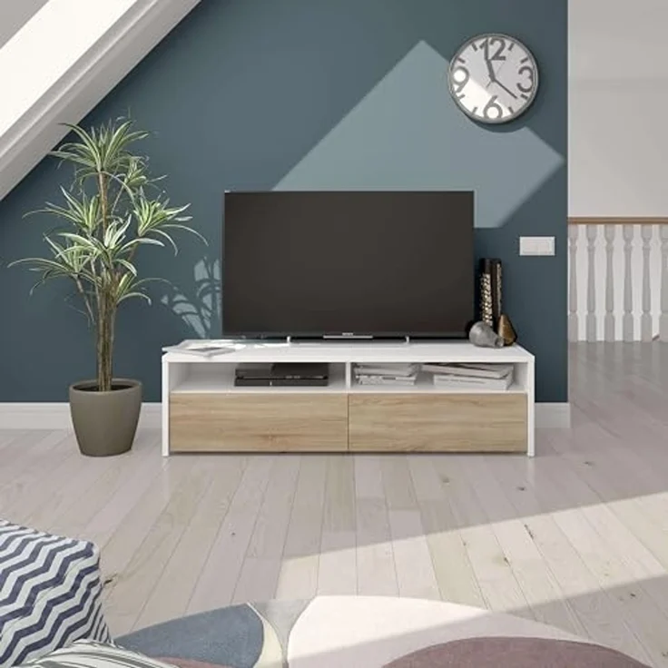 Muebles Pitarch | Großer Bürotisch, Studientisch, Computertisch, Cambrian Eiche, 76 x 155 x 68 cm (Höhe x Breite x Tiefe), modern, Modell Rivoli – Bild 7