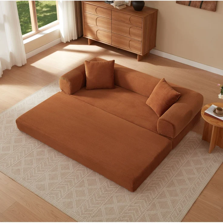 DESVIAE Schlafsofa klappbar 41x41x99 cm aus Schaumstoff, Terrakotta – Bild 2