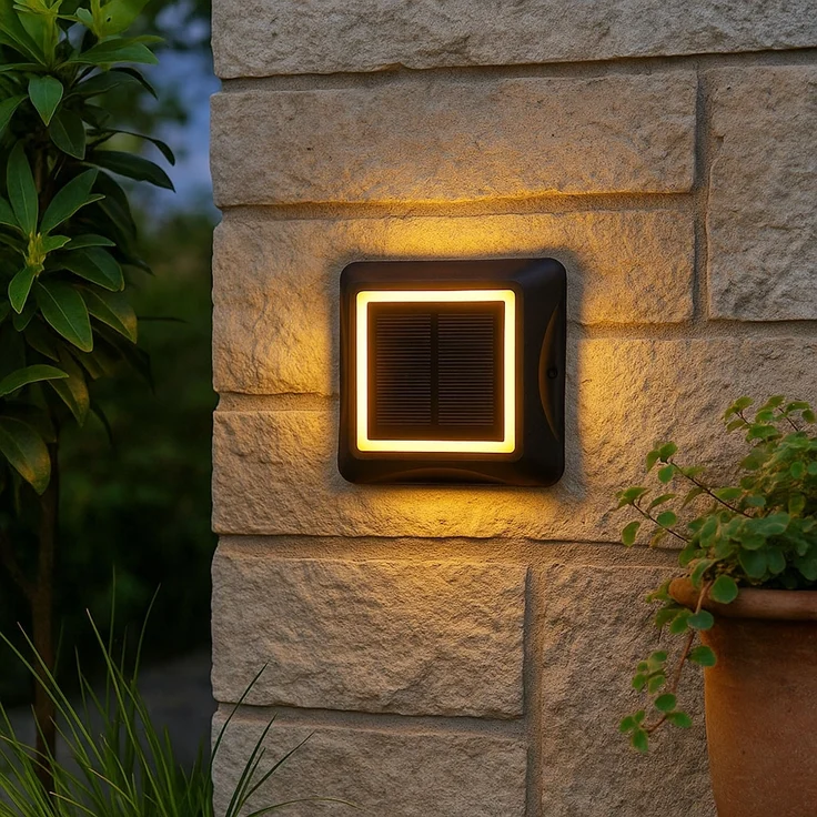 LED Solar-Wandleuchte, Bodenstrahler, IP65, Stufenschalter, L 14 cm – Bild 6