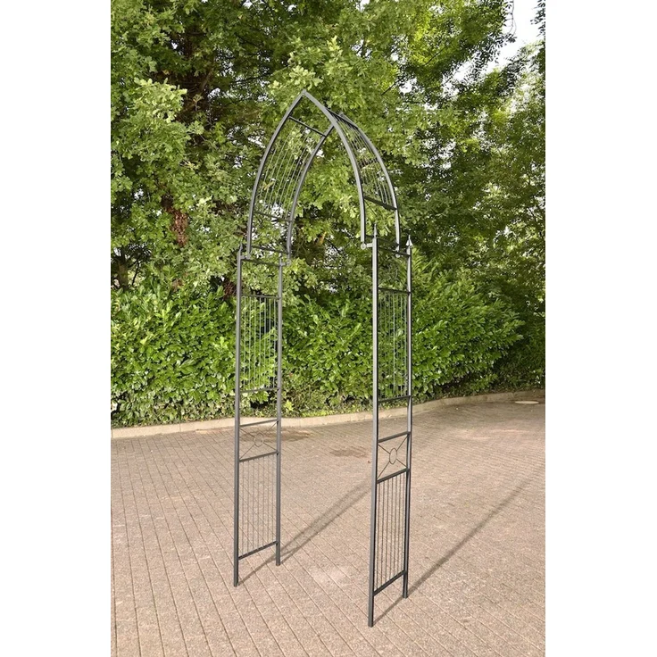 Rosenbogen ERNST - 110x40x235cm, Metall, Schwarz | Rankhilfe Rosen Rankgitter Gartendekoration – Bild 5