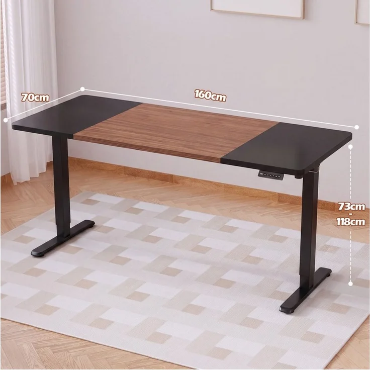 HOMALL Schreibtisch Schreibtisch Höhenverstellbarer mit Gedächtnis und Sitzerinnerung (2-lagige Hohenverstellung mit sitzender Erinnerungsfunktion und USB-Ladeanschluss) – Bild 2