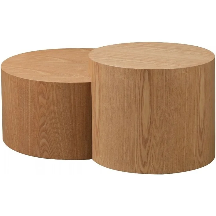 Bronx71 Couchtisch Set Ontario Ø55 / Ø80 cm Eiche hell – Bild 3