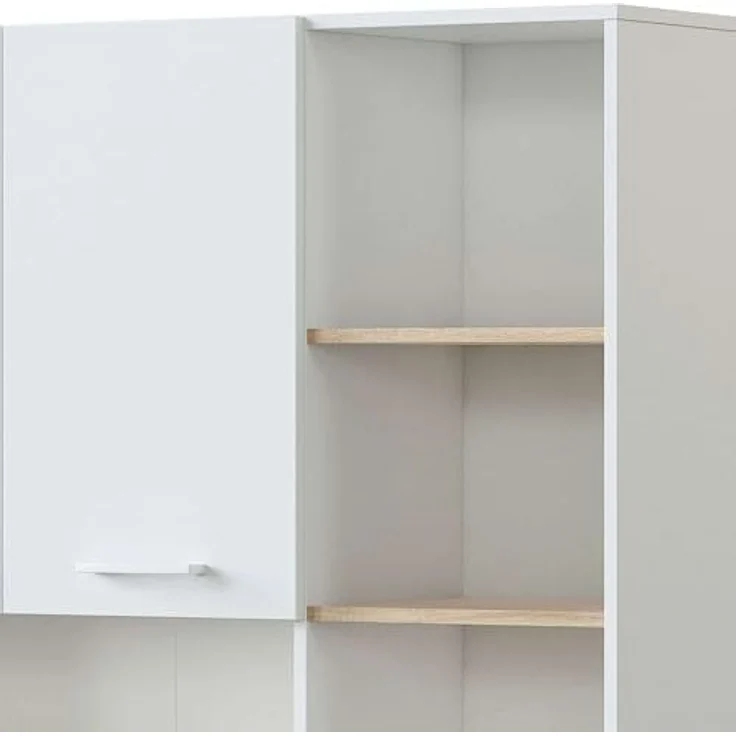 CaliCosy Highboard mit 5 Türen und 1 Schublade Kira - H186 cm - Weiß – Bild 7