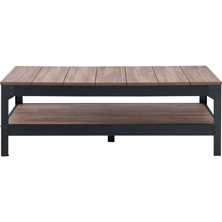 CaliCosy Couchtisch aus schwarzem Metall und Holz - L117cm - Schwarz