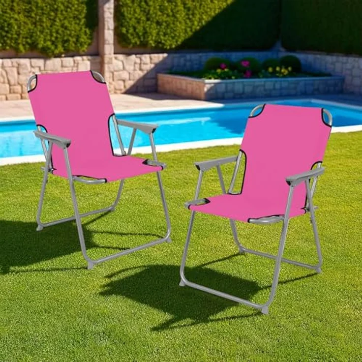 Spetebo Campingstuhl Camping Klappstuhl belastbar bis 120 kg - 2er Set (Anzahl, 1 St), zusammenklappbar – Bild 8