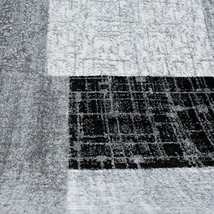 Vimoda Teppich Wohnzimmer Klassisch Karo- kariert Design, Rechteckig, Höhe: 5 mm, Läufer Kachel Optik in Türkis Grau Gelb & Lila Teppich Schlafzimmer – Bild 2
