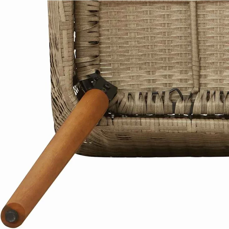 Gartenstuhl EGOS 2er Set Poly-Rattan 62,5x55x82 cm mit Polster Beige | Gartenstuhl Rattan Outdoorstühle Balkonstühle – Bild 9