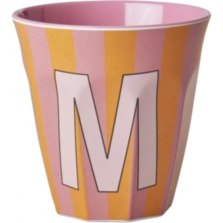 Rice Stripes Melamin Becher 250 ml Buchstabe M