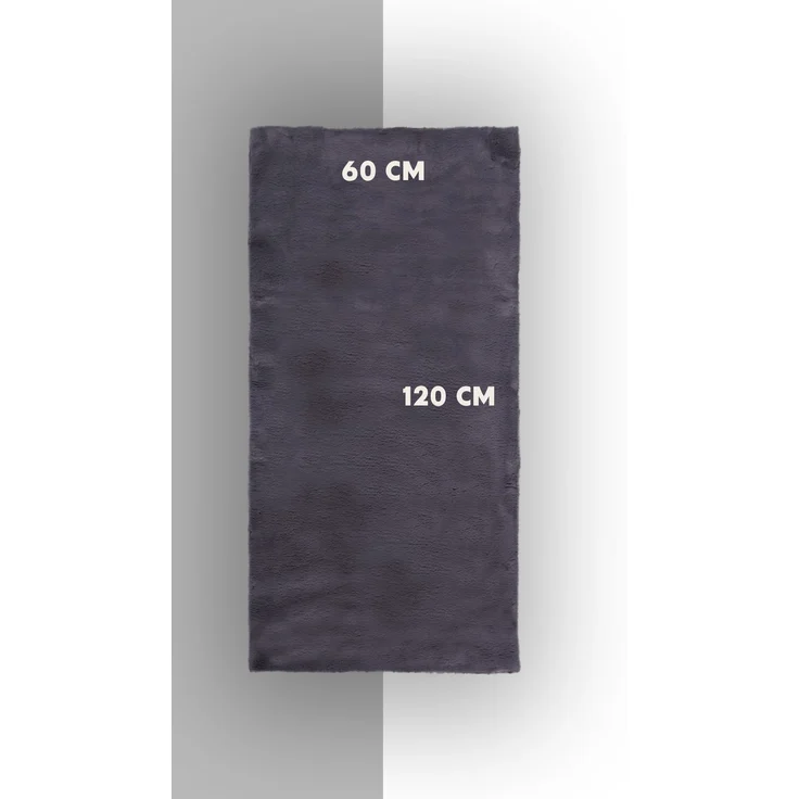Hochflor Teppich für Wohnzimmer Schlafzimmer - 120x60cm - Flauschiger Fellteppich Shaggy Modern Extra weich Kunstfell - Fell Imitat anthrazit 60x120cm – Bild 6