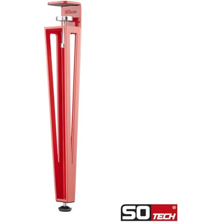 SO-TECH® Tischbein ColorLine in F-Form konisch zulaufend von 70 auf 40 mm, mit Klemmschraube (ohne Bohren) - rot - Höhe 464 mm - 1x – Bild 3