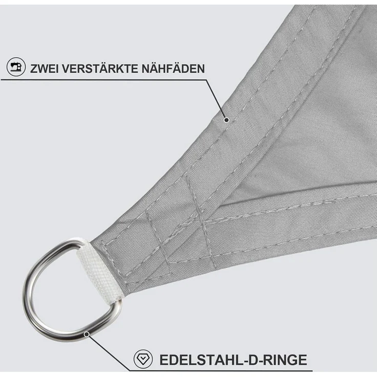 LuxusKollektion Sonnensegel Sonnensegel Rechteckig Wasserdicht UV Schutz Garten 3.5x5 Grau – Bild 3