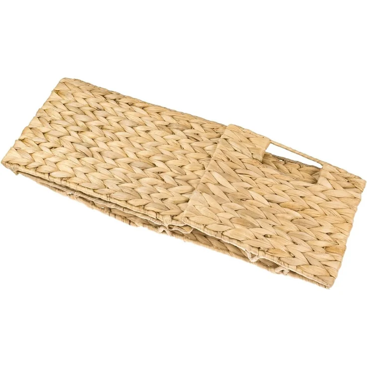 HMF Aufbewahrungskorb faltbarer Korb geflochten aus Wasserhyazinthe Seegras (4 St), handgefertigter Flechtkorb 36 x 28 x 20 cm – Bild 6